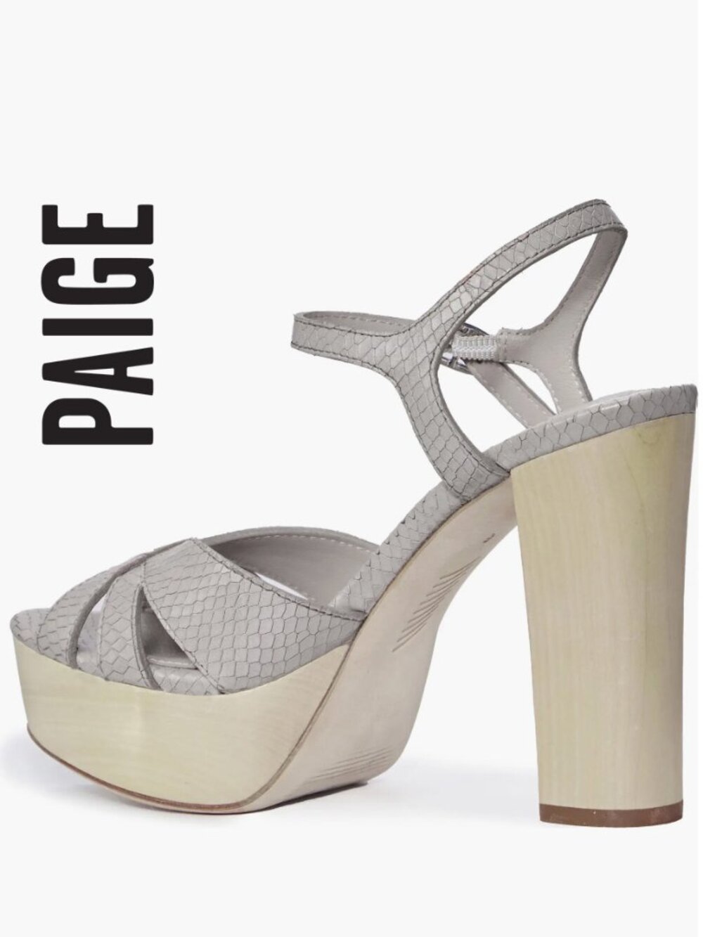Paige Snake-Embossed Leather Platform Sandals